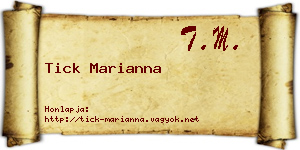 Tick Marianna névjegykártya